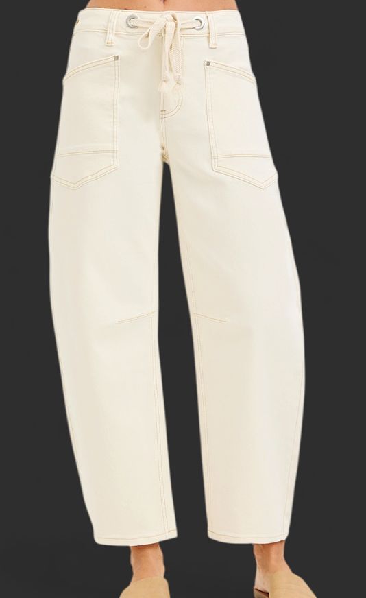 Slouchy Crop Barrel Jean