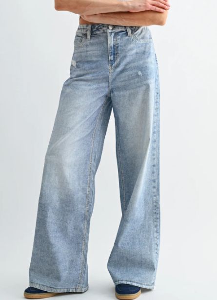 Sail On Wide Leg Printed Jeans