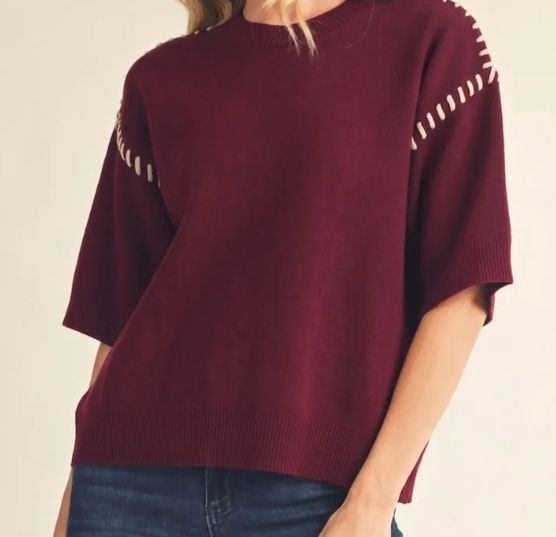 Comfy Maroon Sweater, Size: Sm