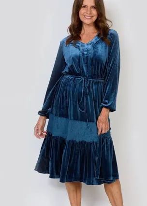 Blue Velvet Dress
