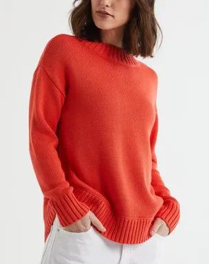 Cotton Mock Turtle Persimmon