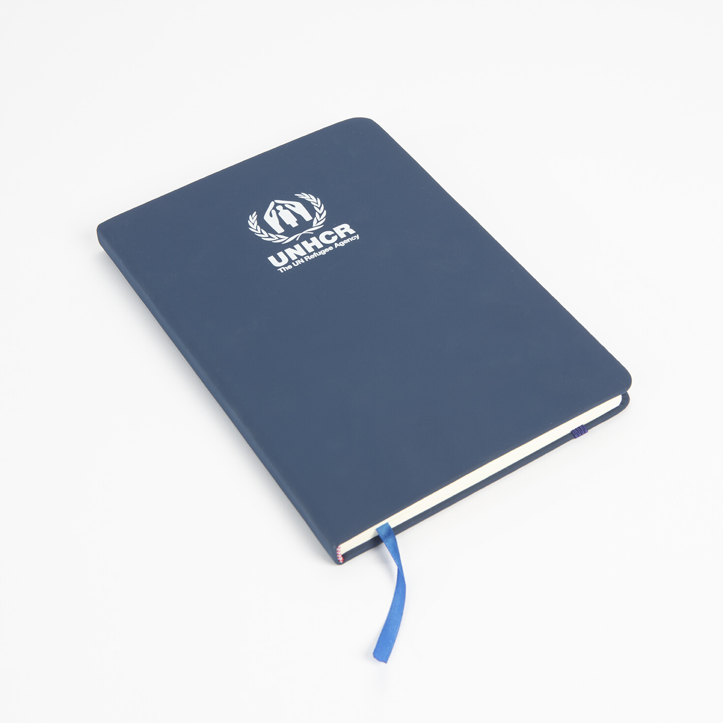 Notebook A5 blue medium UNHCR logo