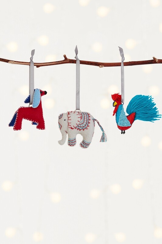Made51 Ornament Afghan Animal Trio