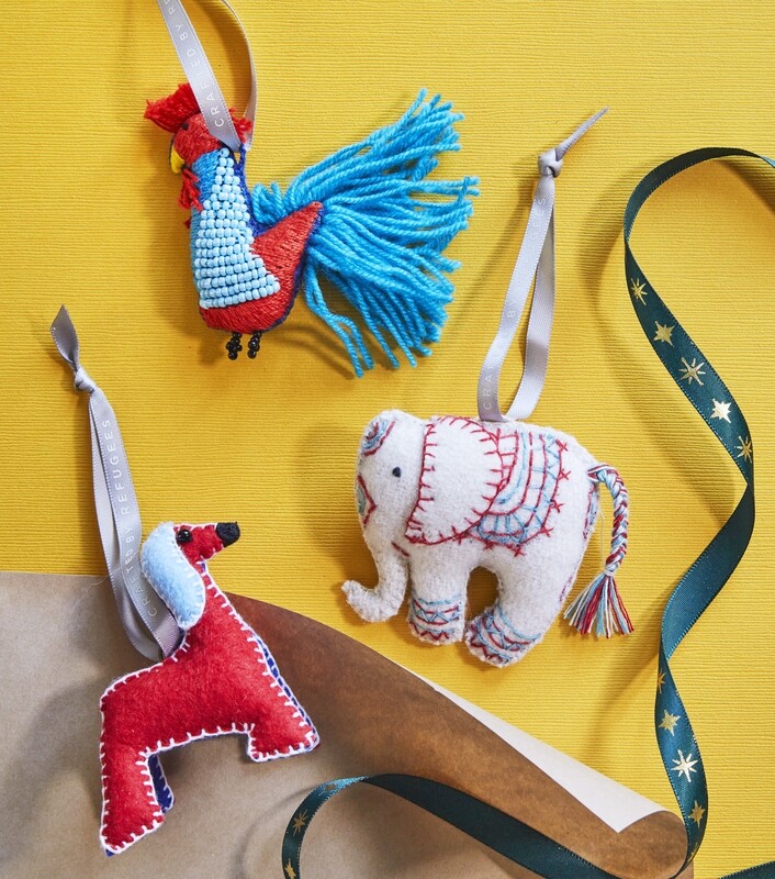 Made51 Ornament Afghan Animal Trio