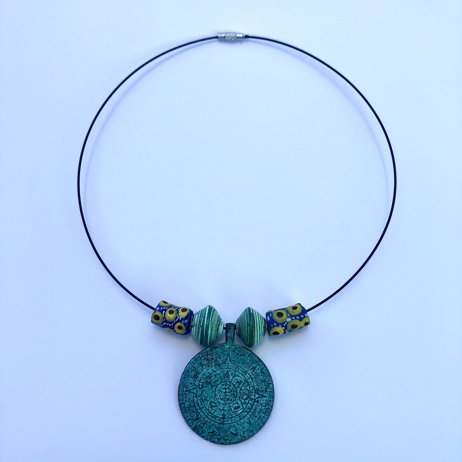 Aztec Calendar Choker Necklace
