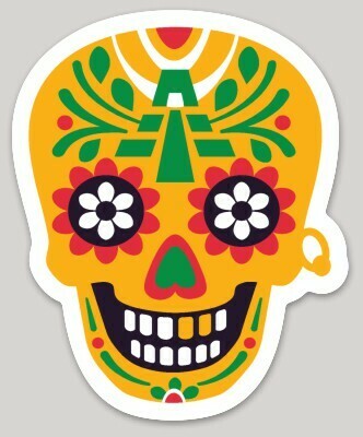 Day of The Dead, Mexican skull sticker