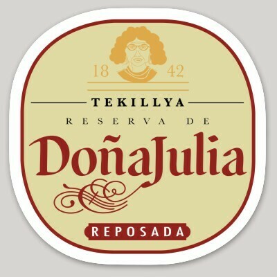 Tequila label sticker, DoñaJulia, la Mera Mera, La Jefa, Mexican Chingona, Female Boss, Patrona, laptop, water bottle, water bottle sticker
