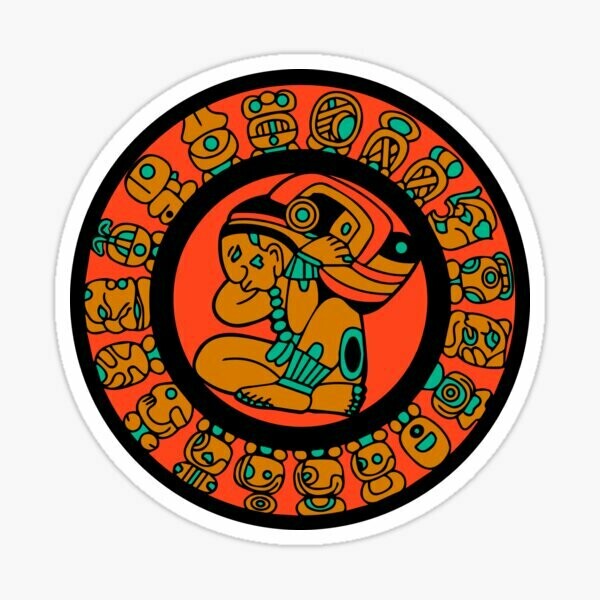 Mayan Calendar, Calendario Maya, Guatemalan Mexican sticker, laptop water flask, water bottle sticker, water resistant vinyl sticker