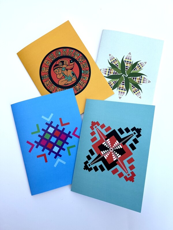 Mayan, Aztec, Mexican culture set of 4, 5 x 7 greeting cards with envelopes