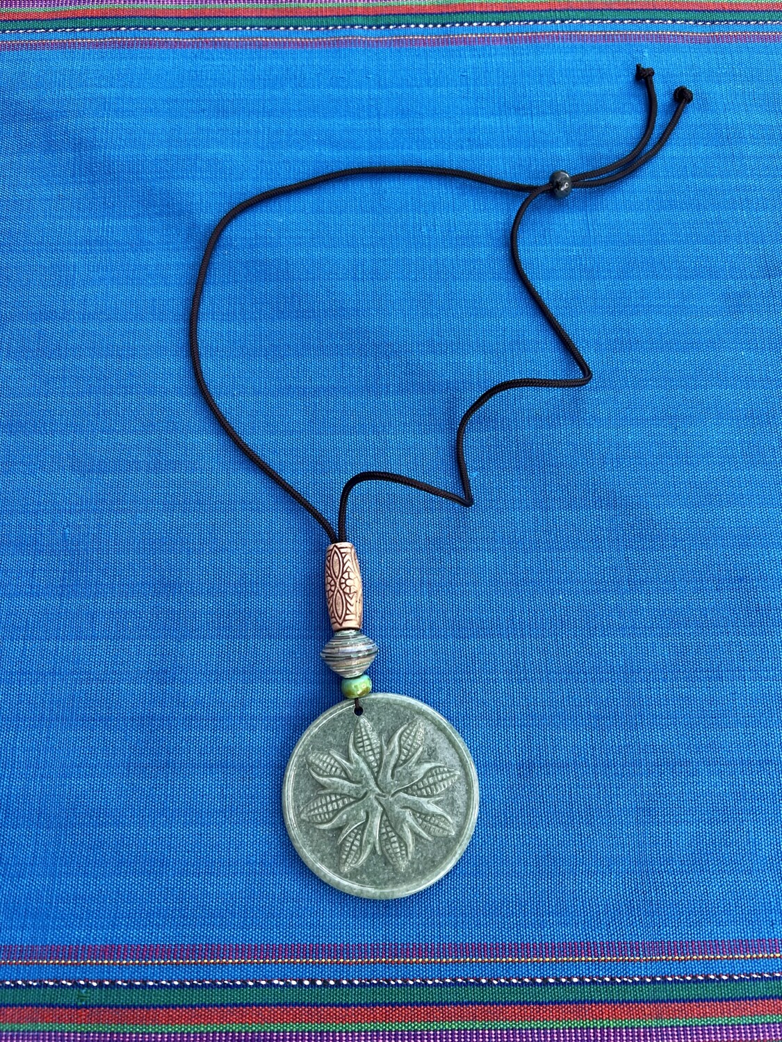 Sacred Corn Circle mandala necklace