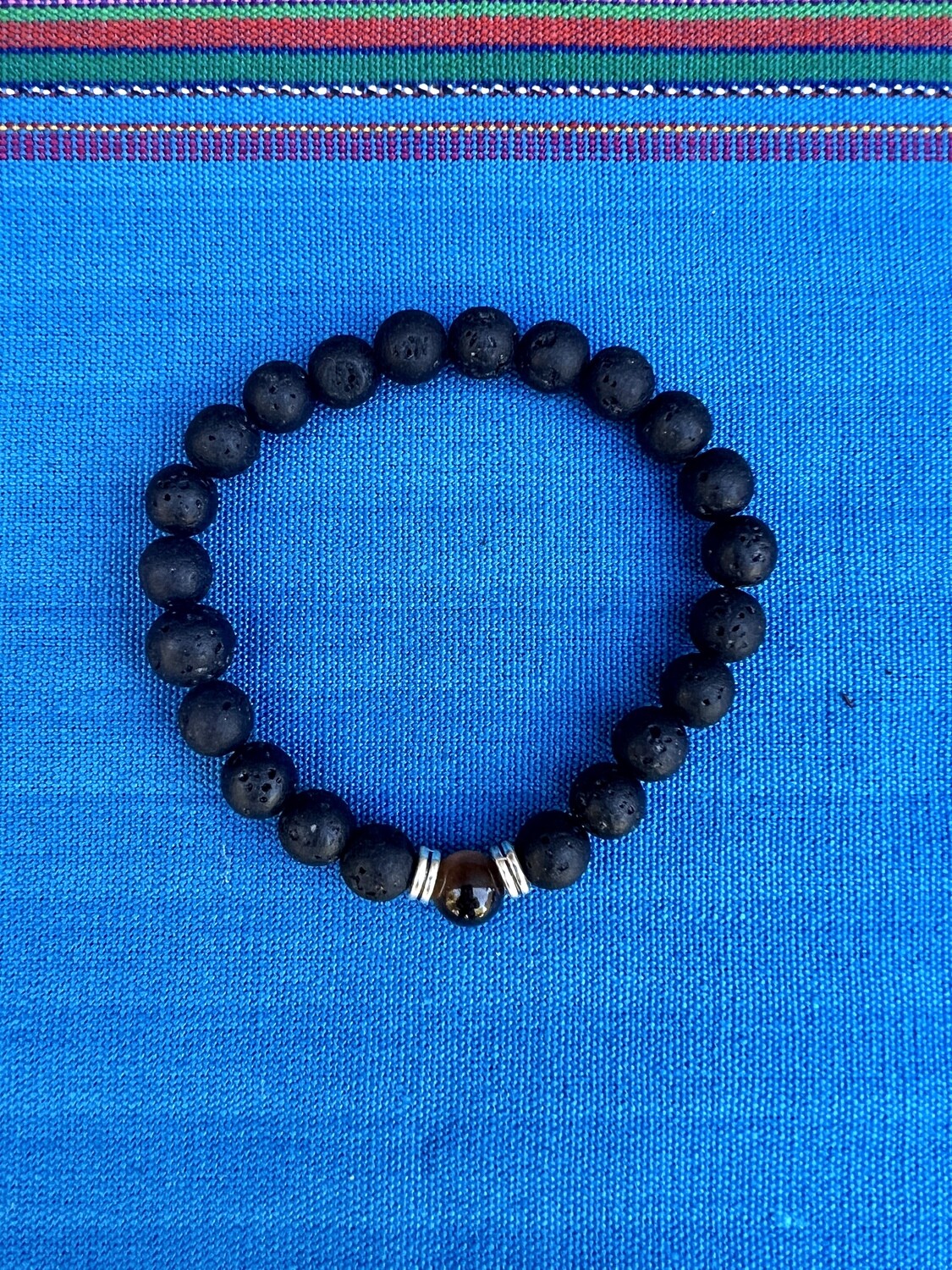 Tiger Eye bracelet with Lava Rock beads
