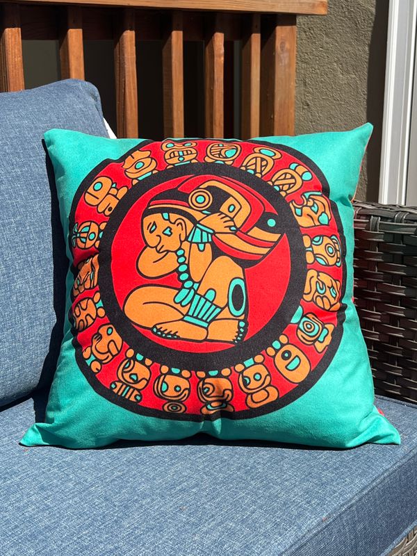 Mayan Calendar, Calendario Maya, soft Guatemalan Mexican pillow cover with Mayan Calendar design