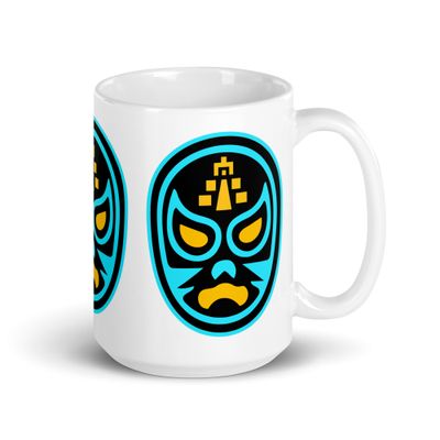 Lucha Libre White glossy mug