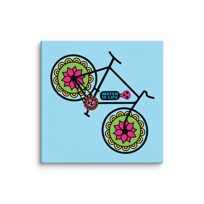 Mexican Day of The Dead Bike square canvas print