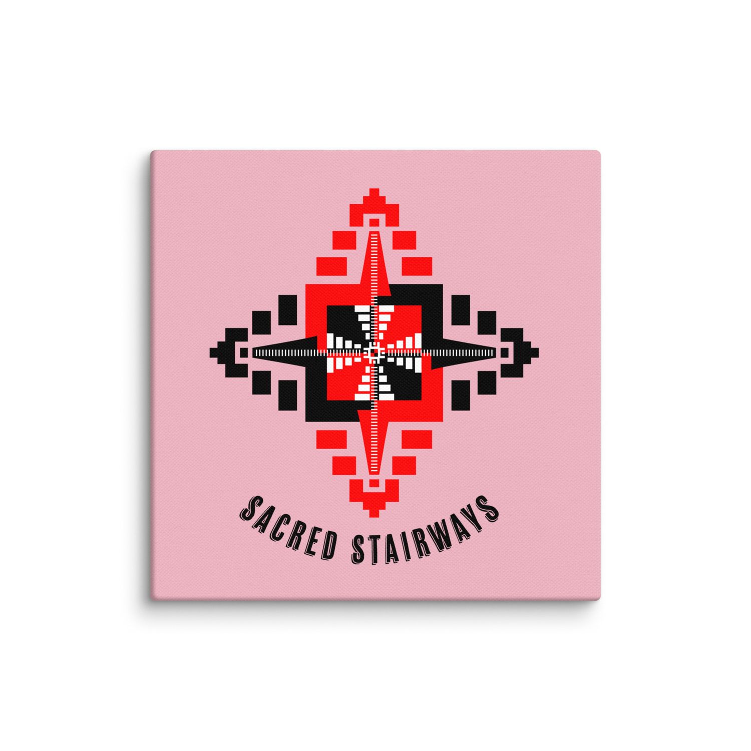 Sacred Stairways Mayan square canvas print