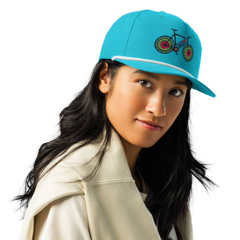 Golf rope cap with Day of The Dead Mexican Bike desing