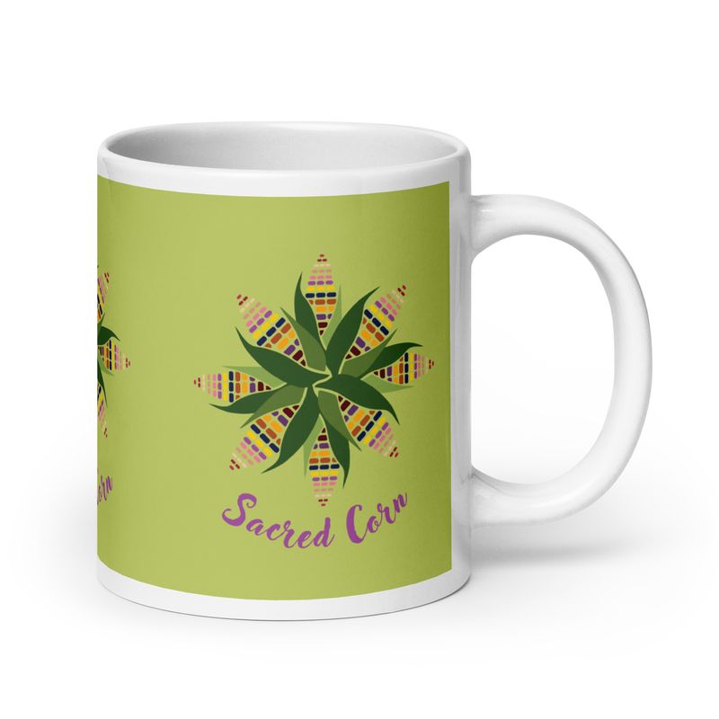 Sacred Corn Mandala glossy mug by LaNetaNetaShop