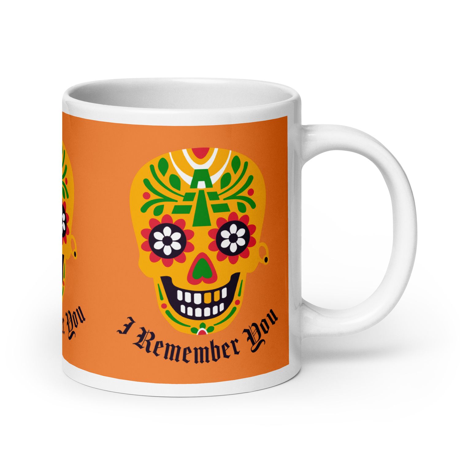 Mexican Sugar Skull, Day of The Dead Calaca, Muertos glossy mug