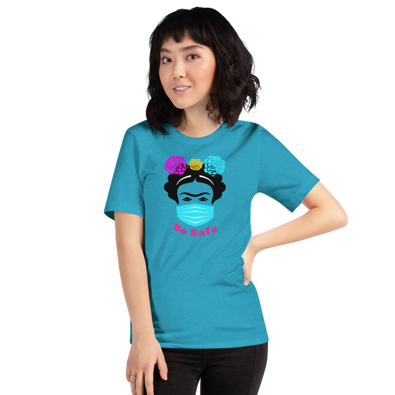 Frida With Face Mask, Bella Canvas t-shirt