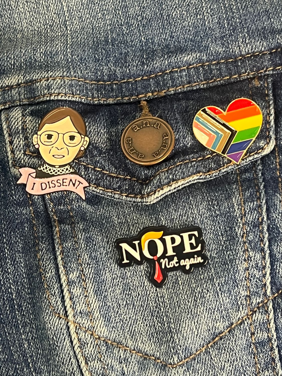 RGB + Pride Heart and NOPE pin bundle