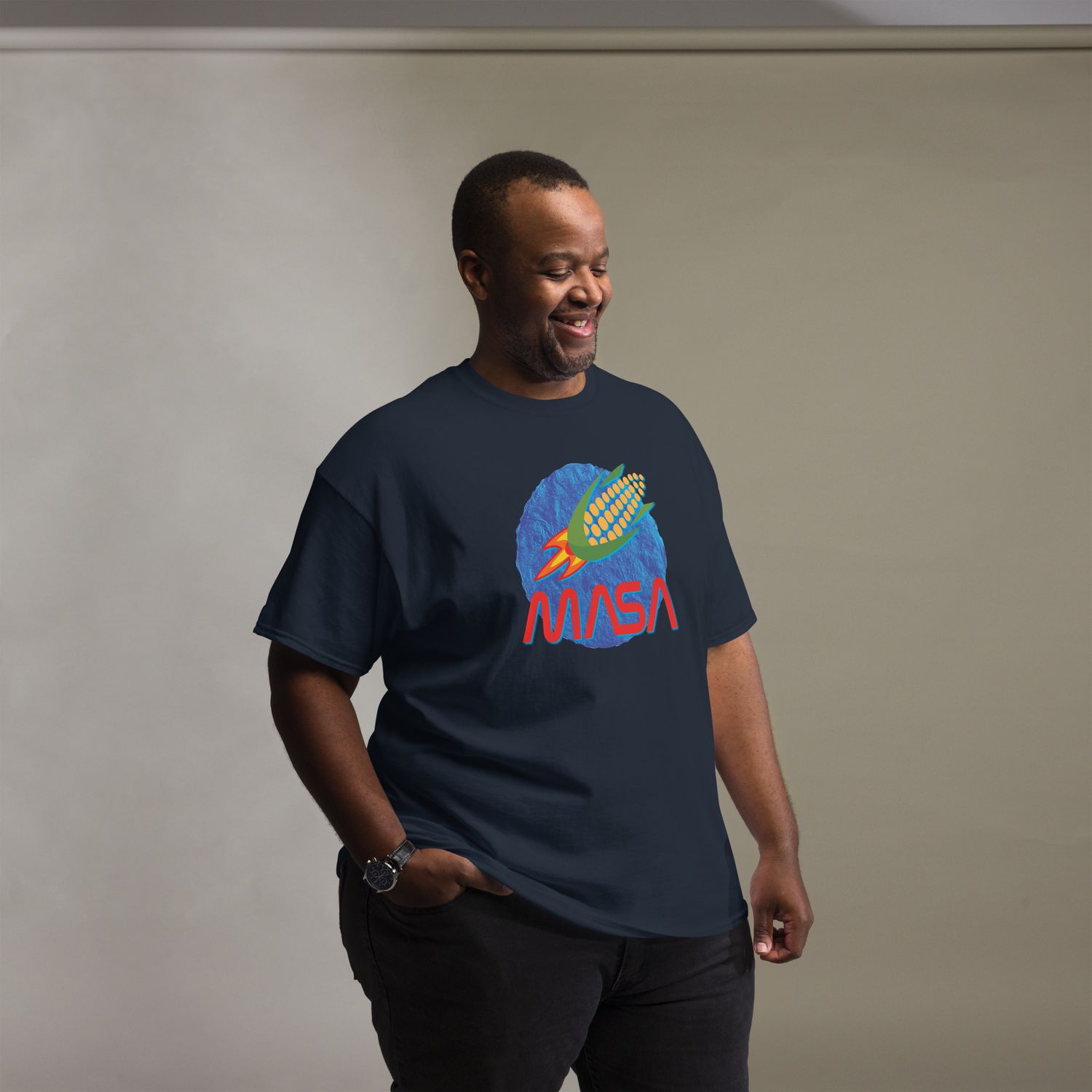 MASA Funny Gildan 5000 Heavy Cotton Classic Unisex T-Shirt, with NASA Satire Design