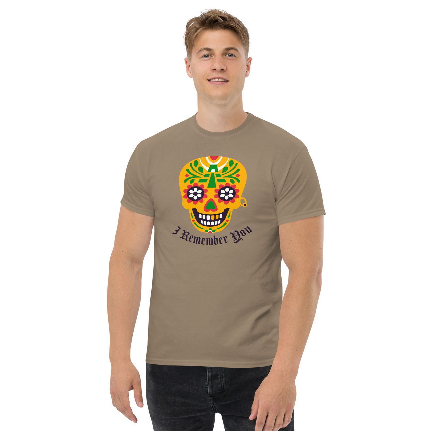 Day of The Dead Mexican Skull, Gildan 5000 Heavy Cotton Classic Unisex T-Shirt, Calaca, Día de Los Muertos
