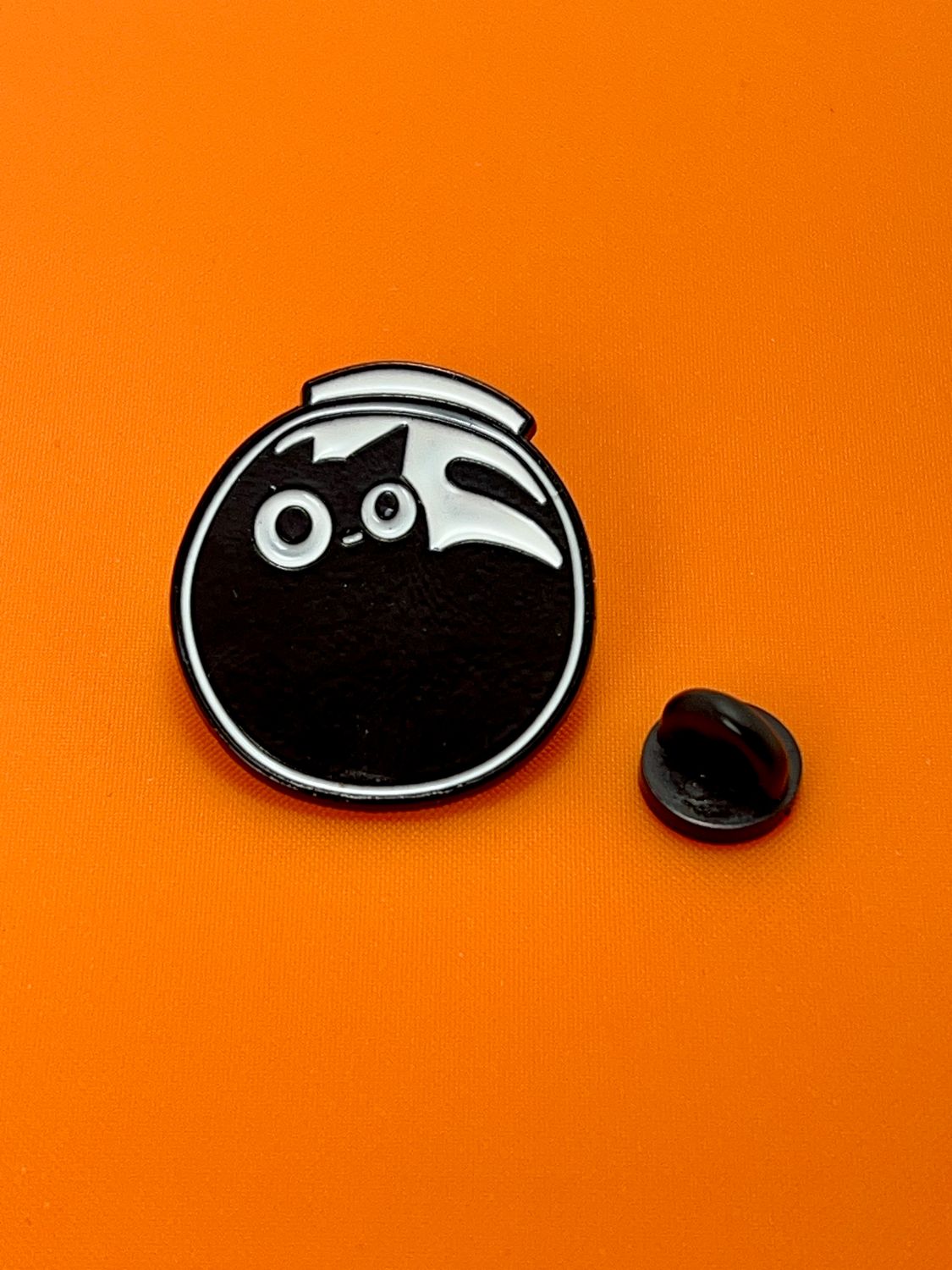 Black Cat in a Fish Bowl, cute lapel metal enamel pin