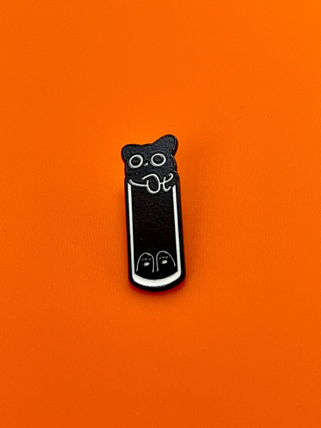 Black Cat in a glass, cute baby cat lapel metal enamel pin