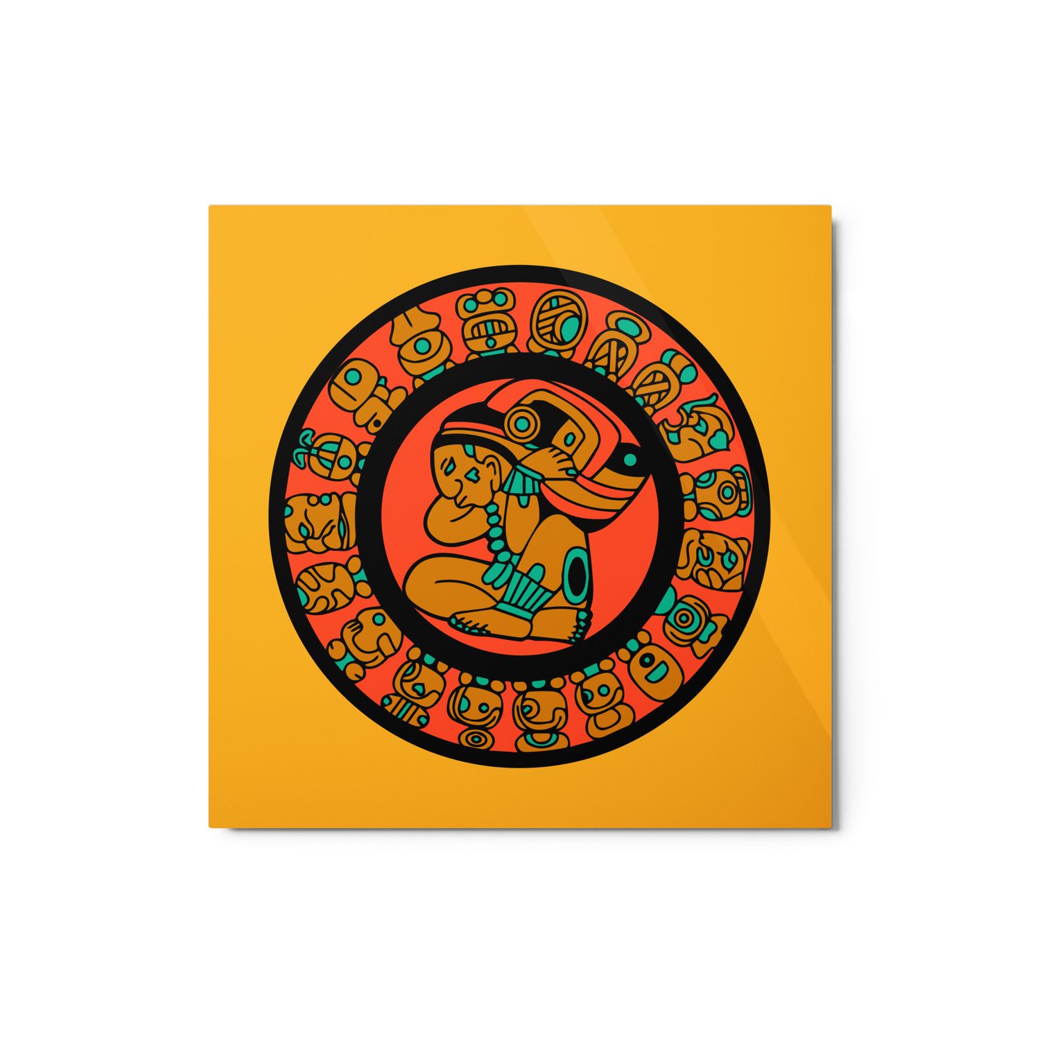 Mayan Mandala, high resolution metal print