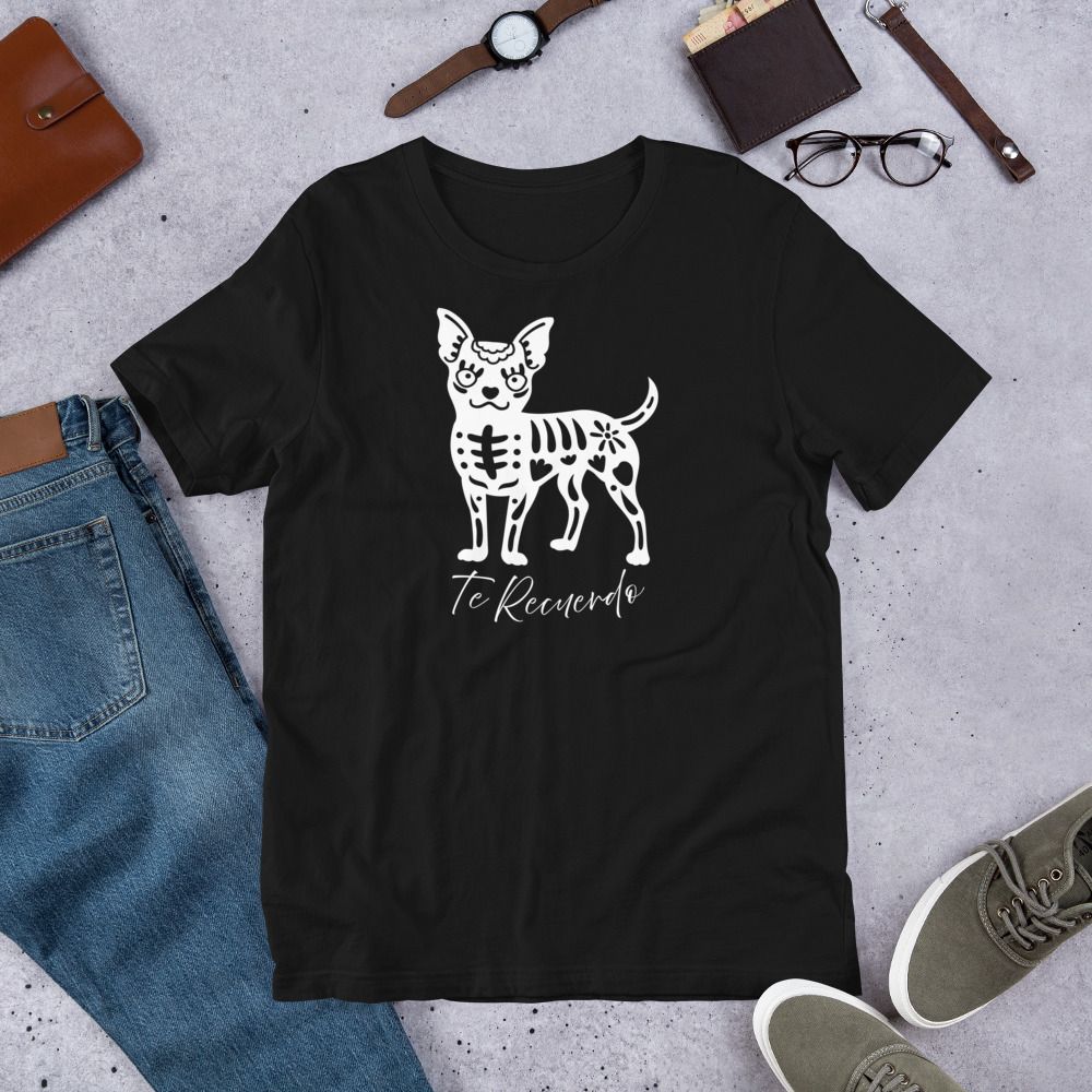 Te Recuerdo, Chihuahua Sklleton Dog, Soft Unisex Bella Canvas Tee
