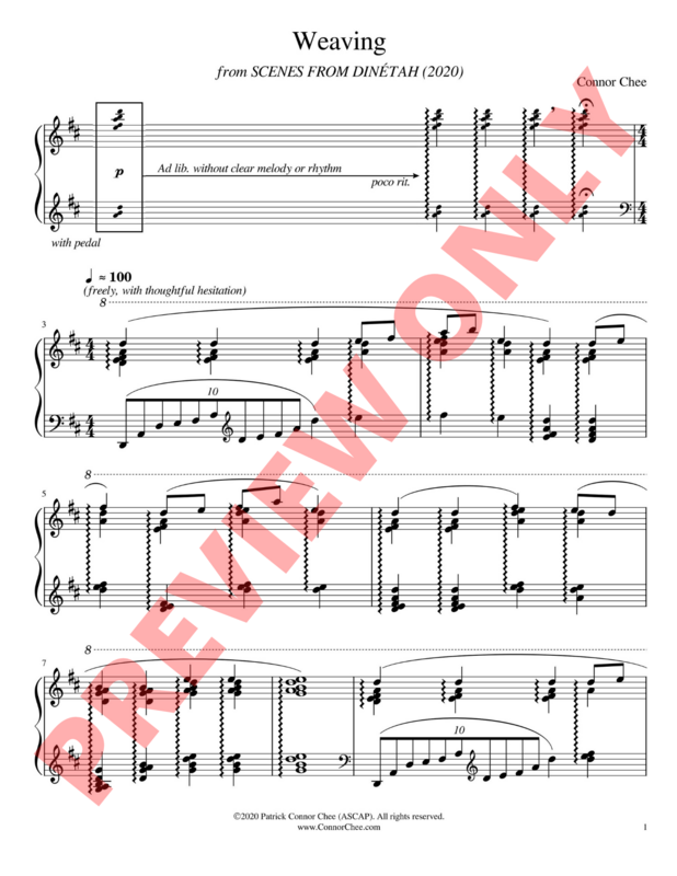 Digital Sheet Music - Weaving (from Scenes from Dinétah)