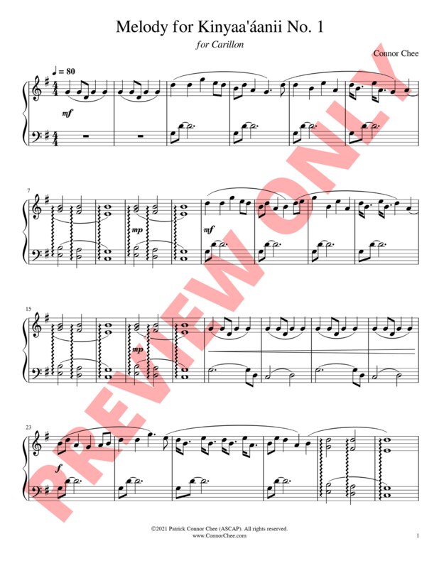 Digital Sheet Music - Carillon (Melodies for Kinyaa&#39;aanii and Arrangements)