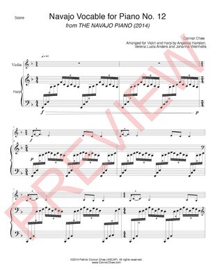 Digital Sheet Music - Navajo Vocable No. 12 (Arranged for Violin and Harp) (Connor Chee)