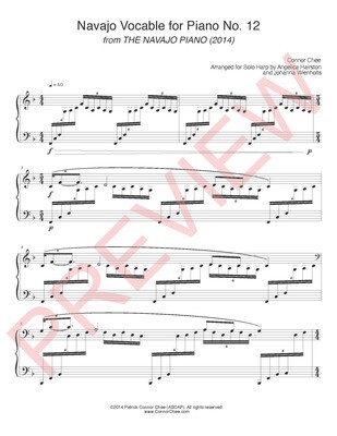 Digital Sheet Music - Navajo Vocable No. 12 (Arranged for Solo Harp) (Connor Chee)