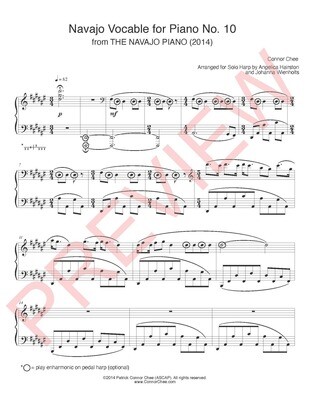 Digital Sheet Music - Navajo Vocable No. 10 (Arranged for Solo Harp) (Connor Chee)