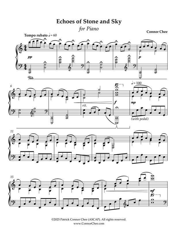 Digital Sheet Music - Echoes of Stone and Sky (Piano Score)