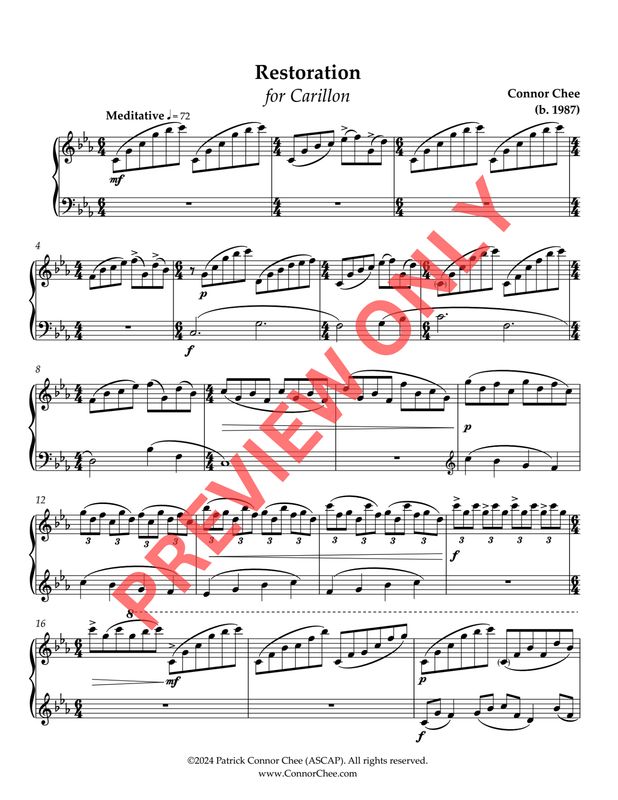 Digital Sheet Music - Restoration (for Carillon)
