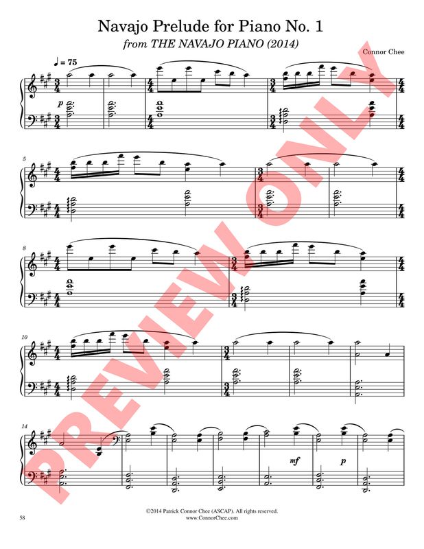 Digital Sheet Music - Three Navajo Preludes for Piano (Score)
