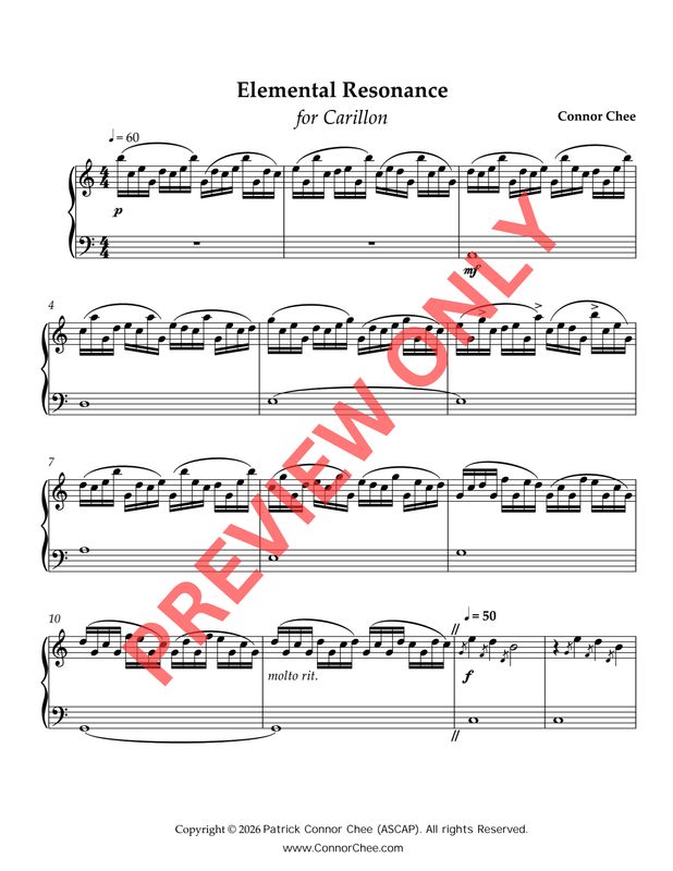 Digital Sheet Music - Elemental Resonance (for Carillon)