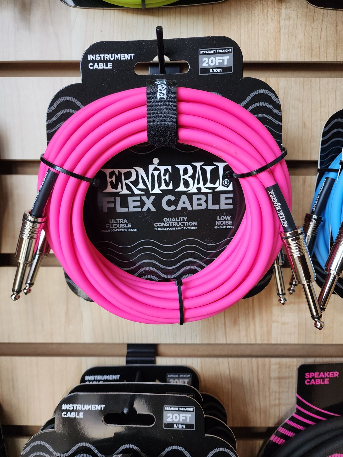 Ernie Ball Flex Instrument Cable 20 Ft Pink