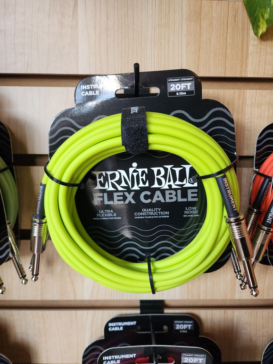 Ernie Ball Flex Instrument Cable 20 Ft Green