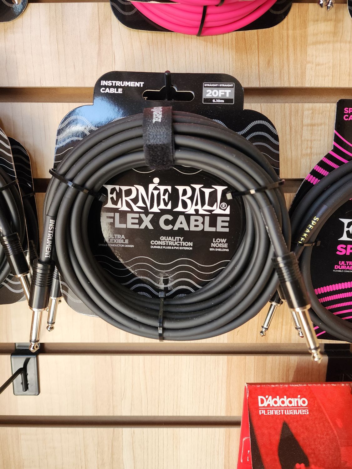 Ernie Ball Flex Instrument Cable 20 Ft Black