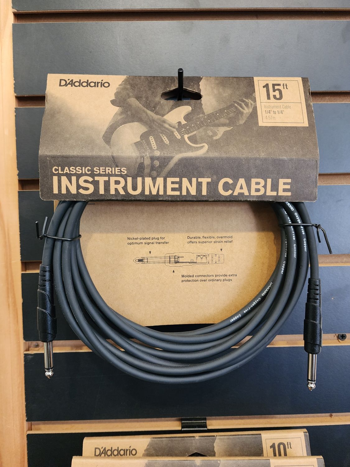 D'Addario Classic Series Instrument Cable, 15 feet