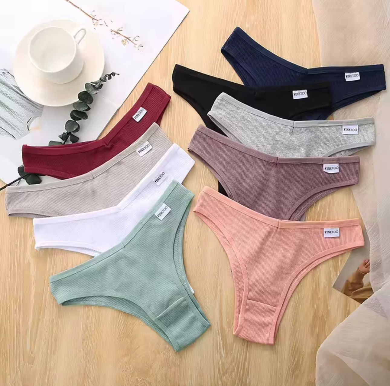 Ribbed Seamless High-Waist Briefs Ribbed Seamless High-Waist Briefs