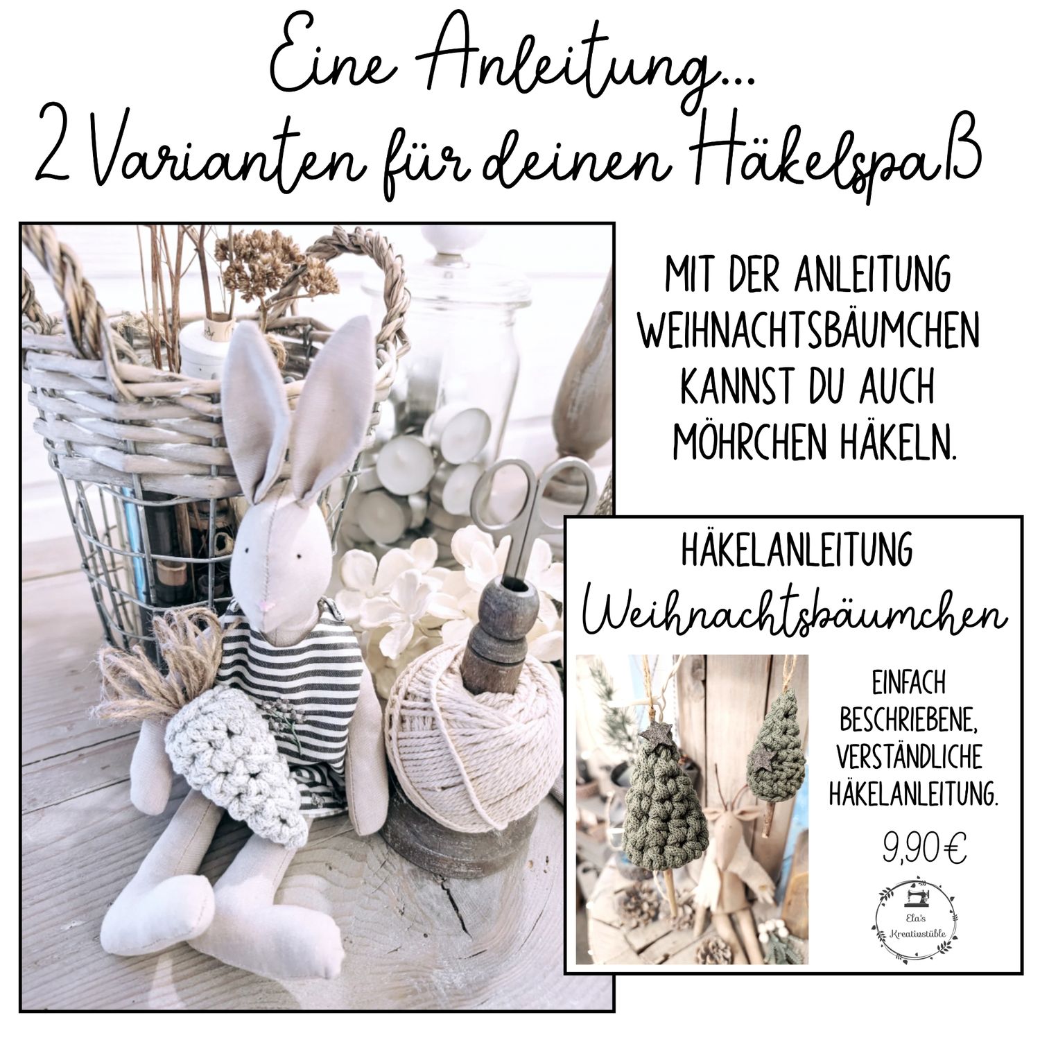 Häkelanleitung Möhre &amp; Weihnachtsbäumchen