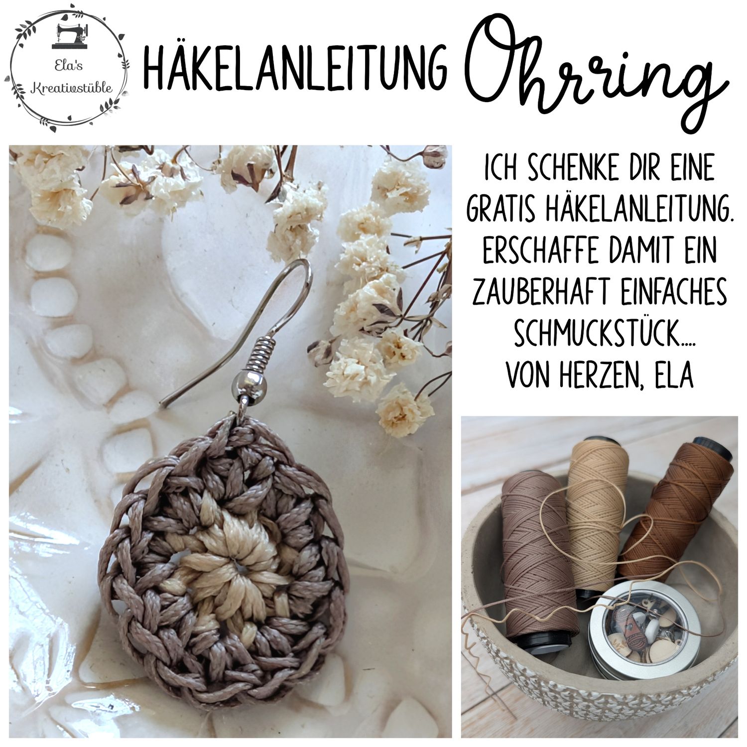 Häkelanleitung Ohrring