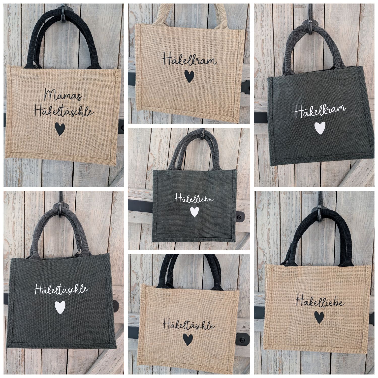 Häkeltasche (verschiedene Aufschriften)