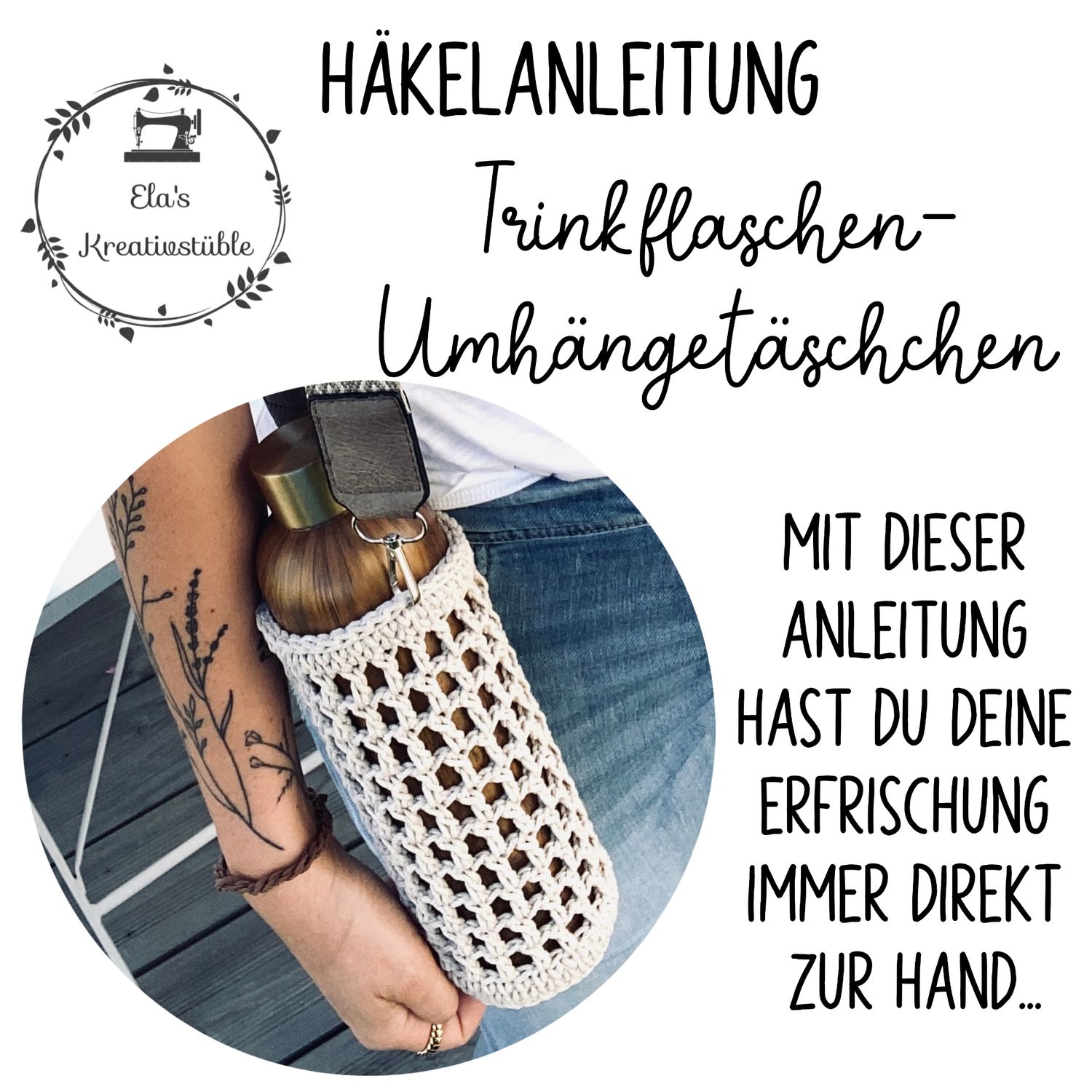 Häkelanleitung Trinkflaschenumhängetäschchen