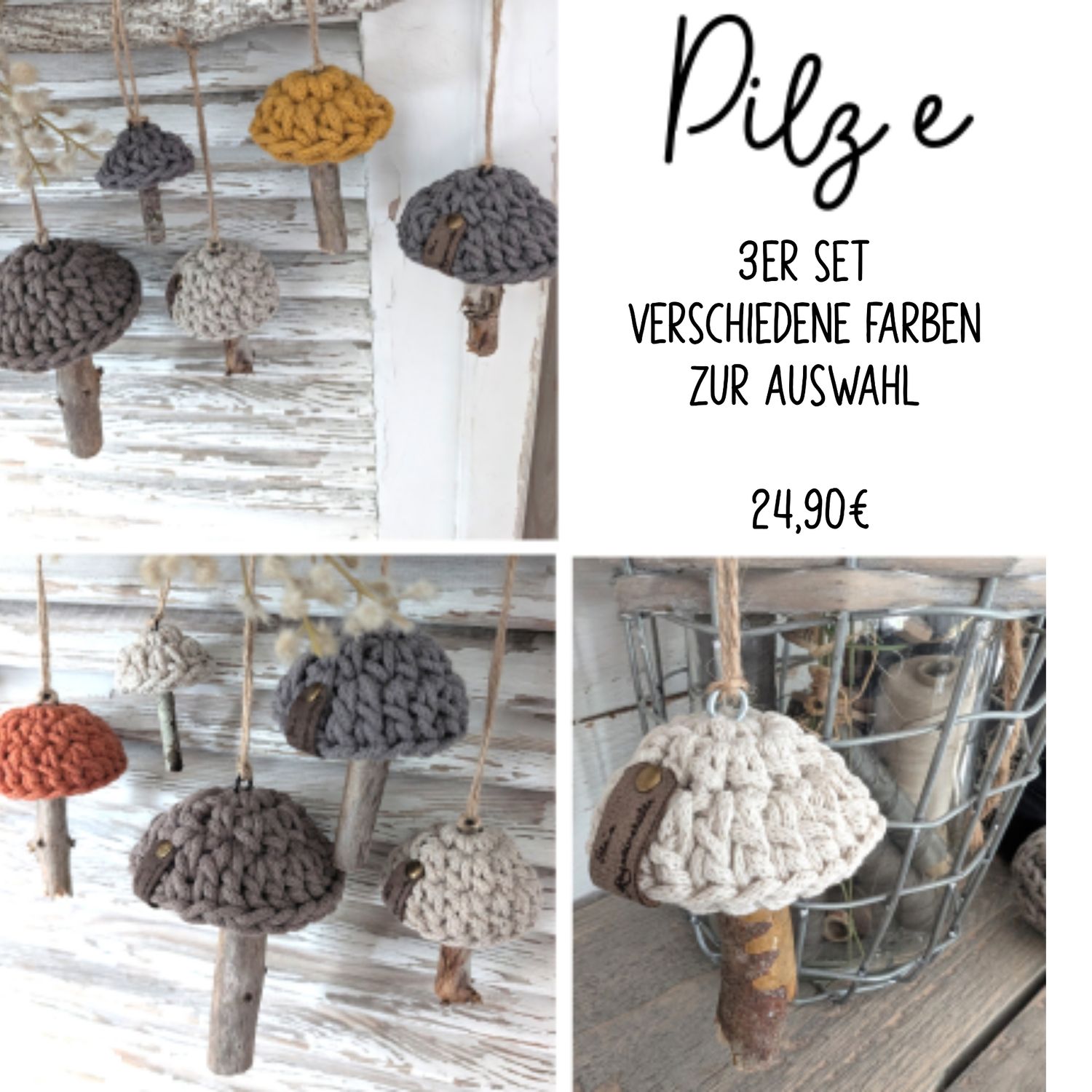 Pilze 3er Set