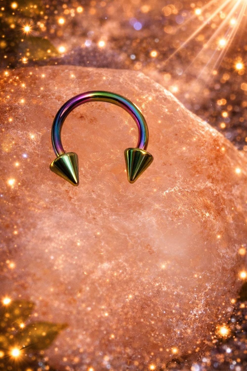 Piercing rond arc en ciel en acier inoxydable embout pointe LIVRAISON INCLUSE a partir de 2 Articles